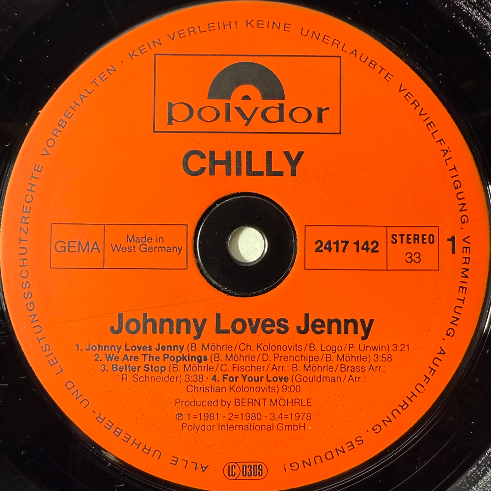 Chilly ‎– Johnny Loves Jenny (Германия 1981г.)