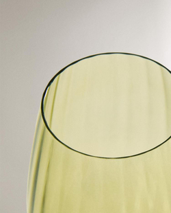 ZARA HOME БОКАЛ ДЛЯ ВИНА ИЗ КРИСТАЛИНА С ОПТИЧЕСКИМ ЭФФЕКТОМ, ЗЕЛЕНЫЙ
