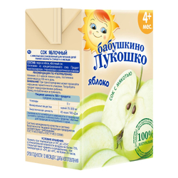 Сок Бабушкино Лукошко яблоко с мякотью 200мл с 4 месяцев