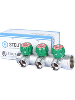 Коллектор регулирующий STOUT 1х3/4 ЕК , 3 отвода SMB-6850-013403