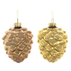 GAEM Украшение новогоднее "Золотая шишка", L7,5 W7,5 H9,5 см, 2в.