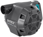 Насос электрический Intex 66636 автомобильный 12В от прикуривателя, Воздушный электронасос 650 л/мин с 3 насадками для лодки и матраса