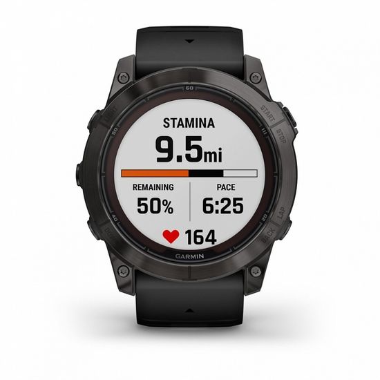 Умные часы Garmin Fenix 7X Pro Sapphire Solar Edition Титановый угольно-серый корпус с DLC-покрытием и черным ремешком