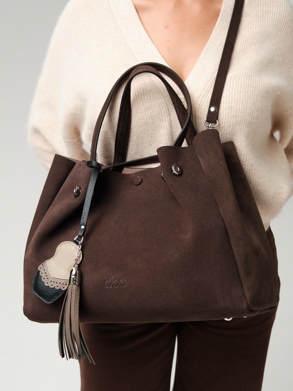 Замшевая сумка с матрешкой Vasilisa DBR 31210 коричневый шоколад