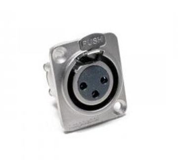 AMPHENOL AX3FD - разъем XLR блочный  3 контакта, "мама", квадратный.фланец, покрытие контактов никел