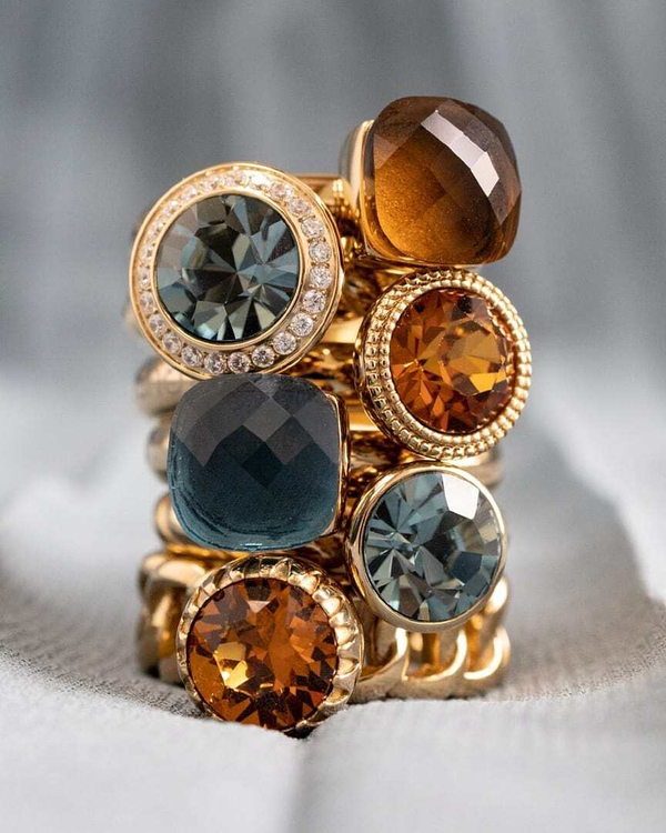 Кольцо Qudo Firenze smoked topaz 17.8 мм 610766/17.8 BR/RG размер 18