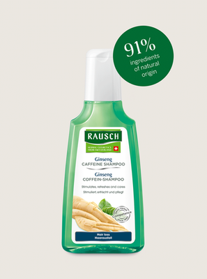 Шампунь, стимулирующий рост волос с женьшенем и кофеином Rausch Ginseng Caffeine Shampoo 200 ml