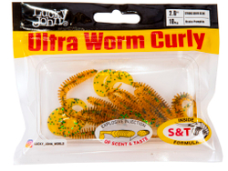 Слаги съедобные искусственные Lucky John ULTRAWORM Curly 2in (50 мм), цвет PA19, 10шт.