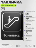 Табличка Эскалатор флажковая на стену, двусторонняя с крепежом, 19 х 25 см, для офиса, кафе, ресторана, серия COSMO, Айдентика Технолоджи