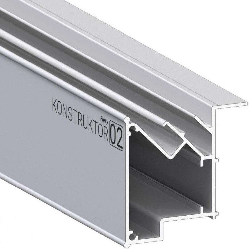 Профиль для уровня KONSTRUKTOR 02 (7205) бесщелевой белый (2.0м), пог. м
