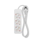 Удлинитель 3 гнезда, 1,5м, 3х0,75мм², с/з, белый PROconnect