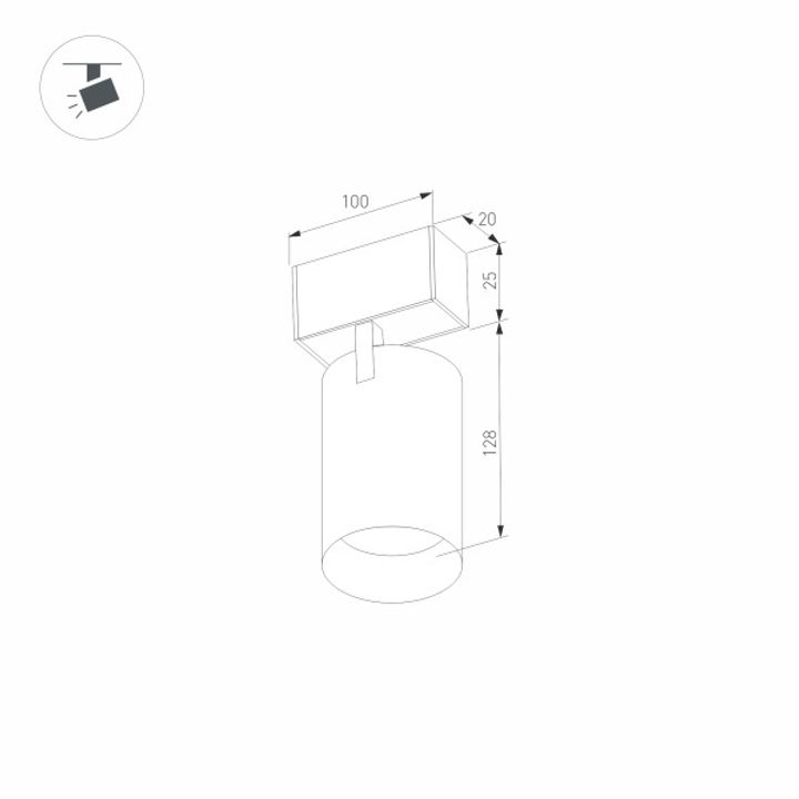 Трековый светодиодный светильник для магнитного шинопровода Arlight Mag-Spot-25-R120-12W Warm3000 033678