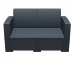 Диван пластиковый плетеный двухместный с подушками Siesta Contract Monaco Lounge, антрацит