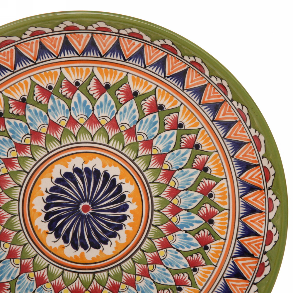 Ляган плоский 32см салатовый Риштанская Керамика