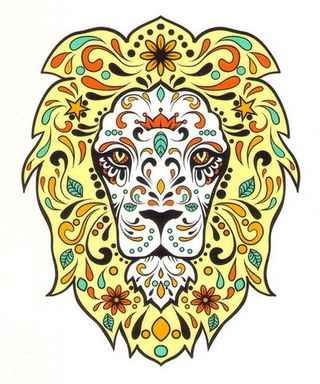 Наклейка Лев Этника ( 12 х 15 см )