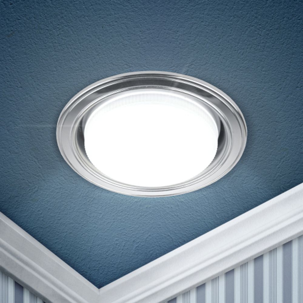 KL35 SL/CH Светильник ЭРА под лампу Gx53,220V, 13W,серебро/хром | Встраиваемые светильники Для ламп GX53