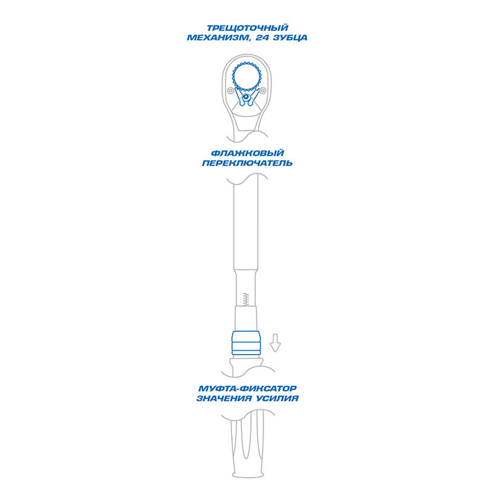 KING TONY (34662-3DG) Динамометрический ключ серии "EXACT", 3/4", 200-1000 Hм, для левой и правой резьбы, кейс