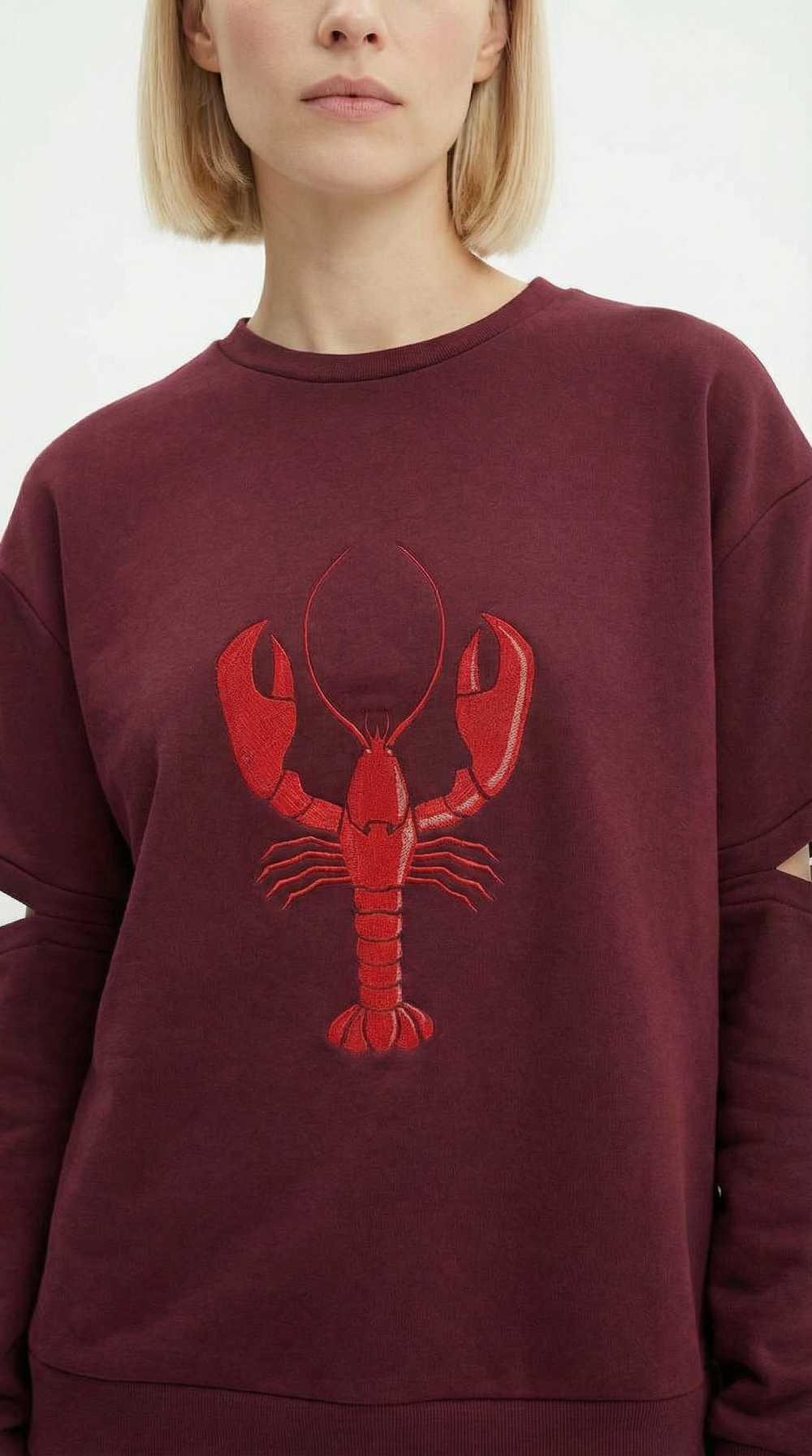 Свитшот из футера с вышивкой лобстер