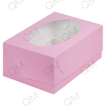 Коробка под капкейки с окошком 235*160*100 мм (6) (розовая матовая), 50шт