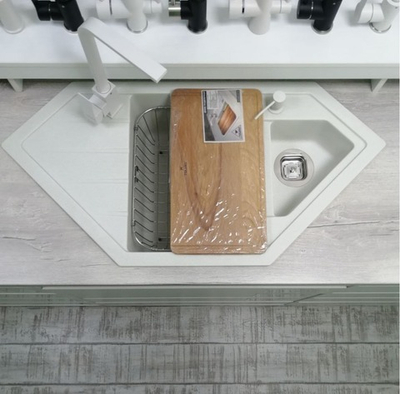 Мойка TOLERO R-114 белый №923С, смеситель OSCURO белый