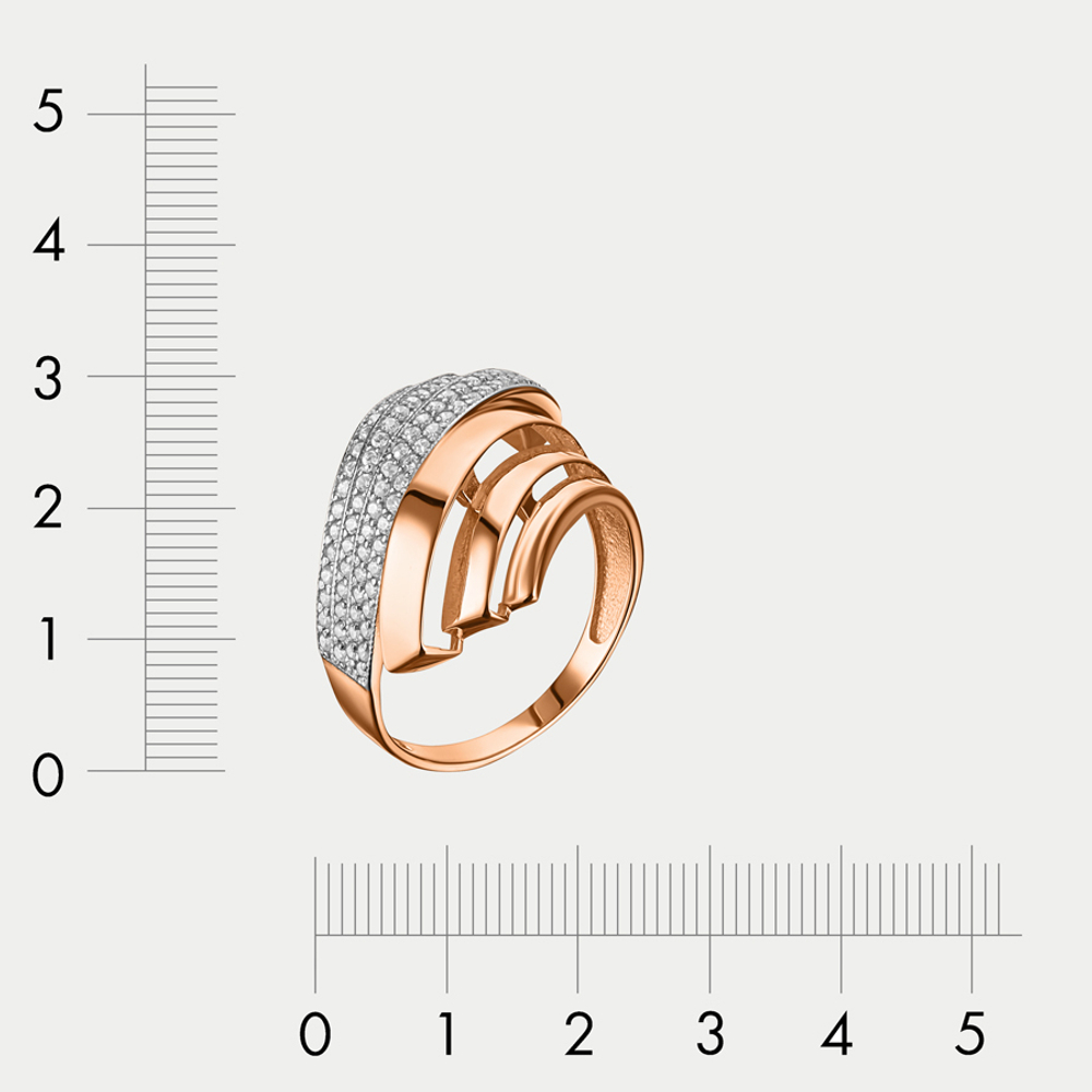 Кольцо для женщин из розового золота 585 пробы с фианитом (арт. 01-10101-0282)