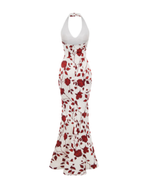 Платье макси из принтованного атласа