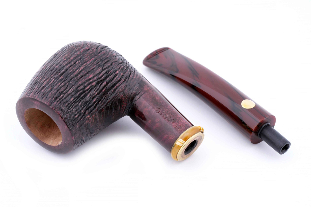 Трубка Mastro de Paja Pettinata Classica с цветным кольцом, M451-3