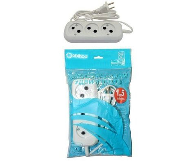 Сетевой удлинитель Jett ШВВП 3 роз. 1.5 м 6А белый