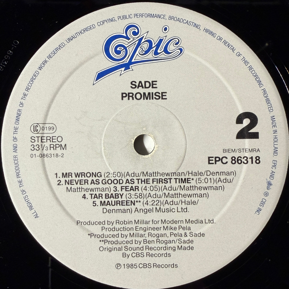 Sade - Promise (Голландия 1985г.)