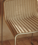 Уличный полубарный стул Tavari из бежевой веревки и стали