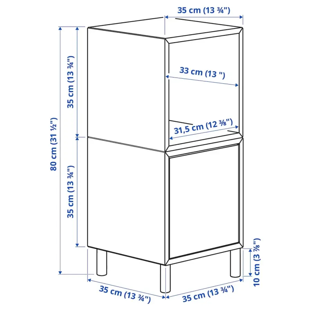 Шкаф на ножках - IKEA EKET / ЭКЕТ ИКЕА, 80x35см, орех/черный