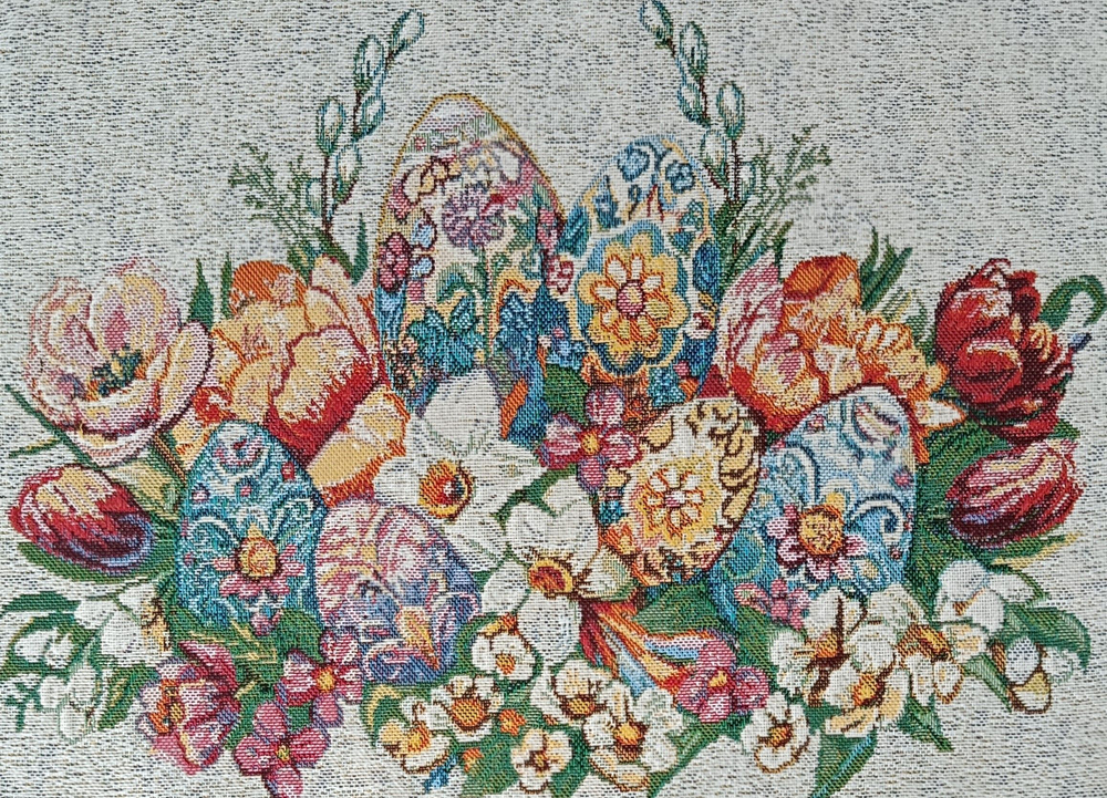 Декоративная гобеленовая салфетка Пасхальный букет 30х39 см
