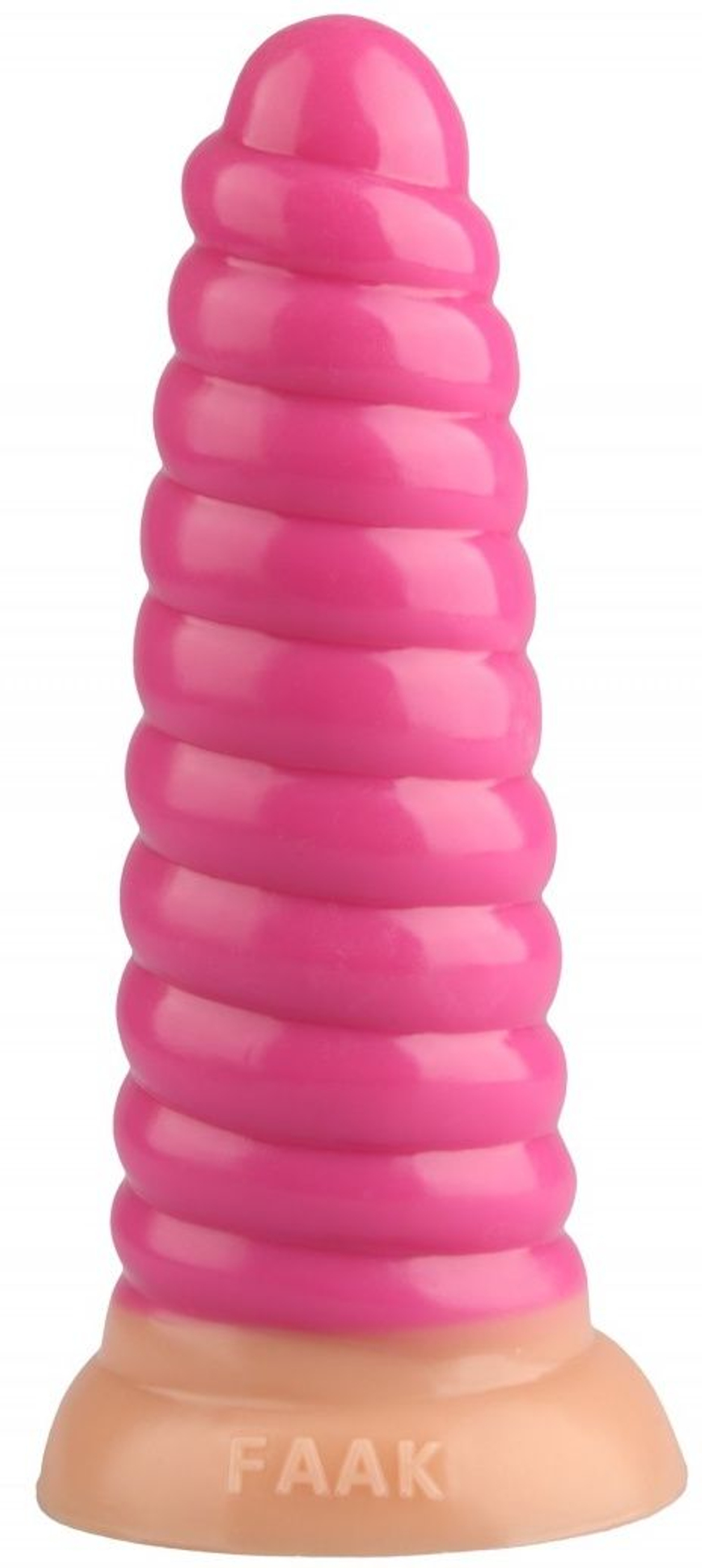 Розовая рельефная анальная втулка - 20,5 см. (Цвет: розовый)