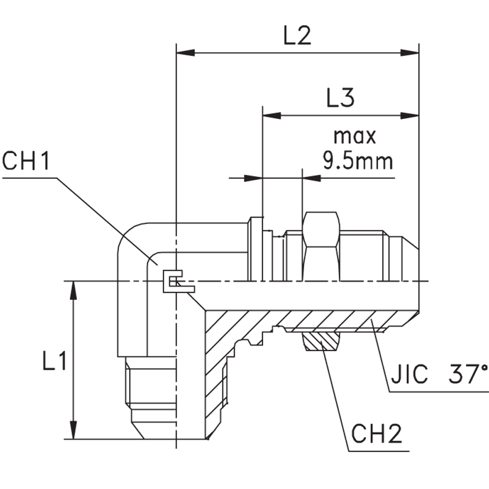 Соединение PD90 JIC 7/8"