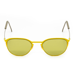 Желтые солнцезащитные очки из титана с оливковыми линзами. Модель 21