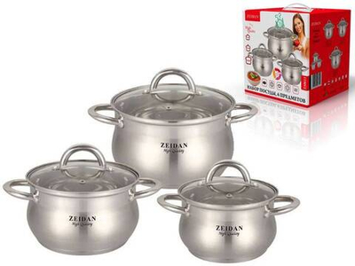 Набор кастрюль 3 предмета (2,1л, 3л, 4л) нерж Z-50611