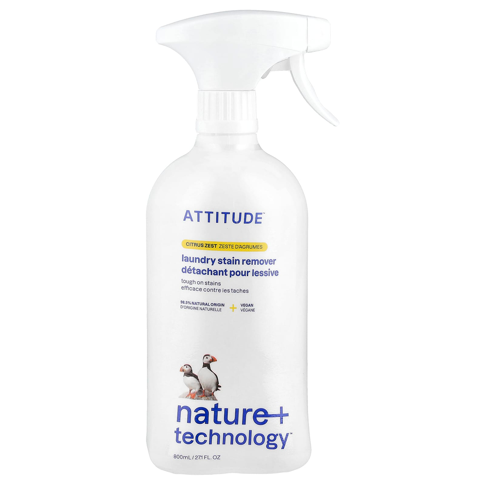ATTITUDE, пятновыводитель для белья, энергия цитруса, 800 мл (27,1 жидк. унции)