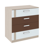 Комод для одежды с ящиками Ясень шимо светлый/Белый/Арабика 83х85,6х51,5 см