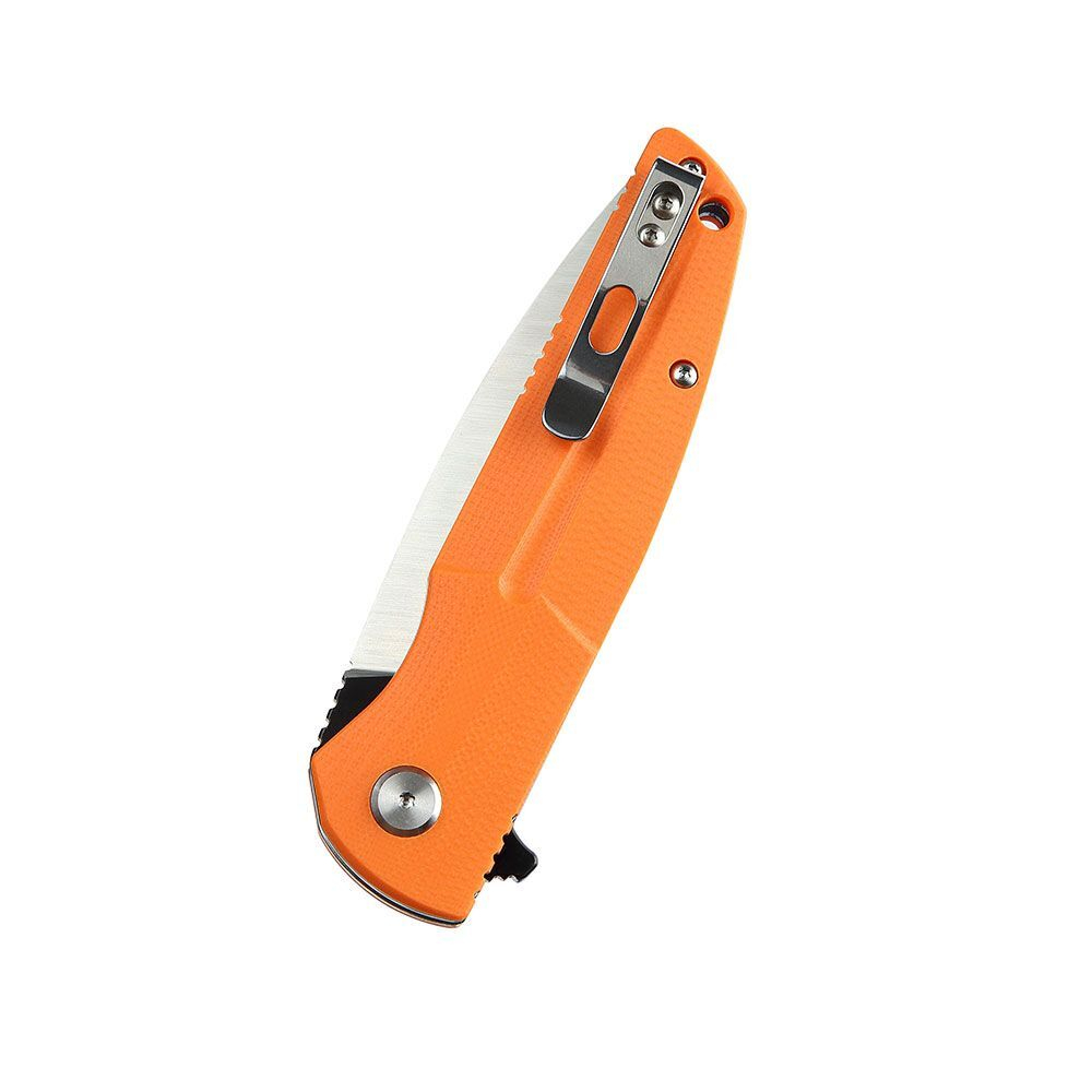 Нож складной Bestech Fin сталь 14C28N, рукоять G10 черно-оранжевая-бежевая