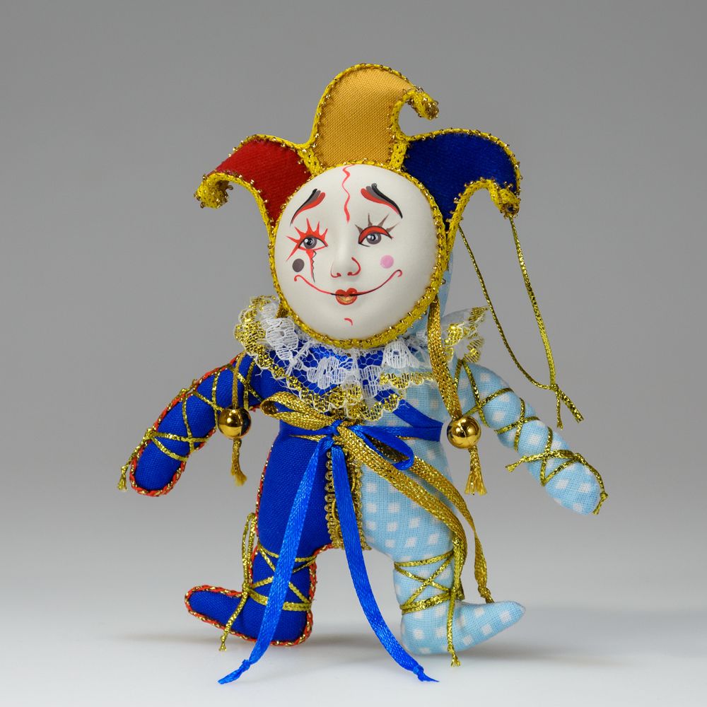 Ёлочная игрушка Клоун в трёхрогом колпачке