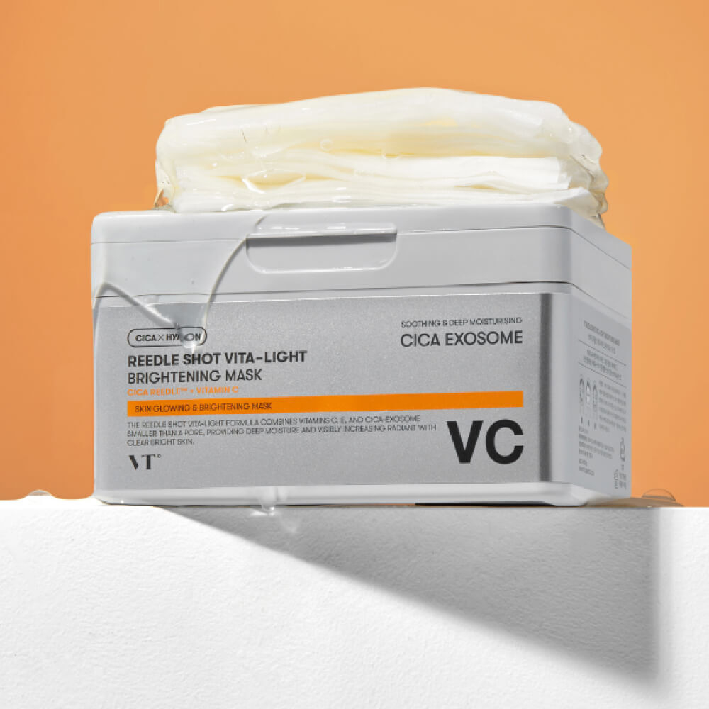 Набор тканевых масок с экзосомами VT Reedle Shot Vita-Light Brightening Mask 350г