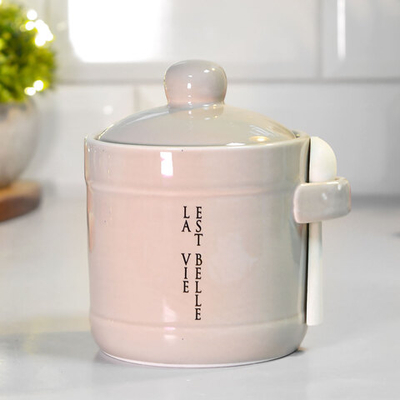 Сахарница 370мл с ложкой "Жизнь прекрасна" (00113328)