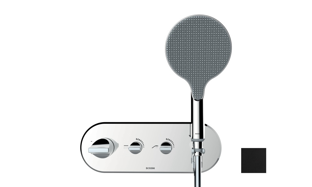 Bossini Apice термостат на 2 выхода, с двумя вентилями открыть-закрыть и регулировкой пропускной способности, душевая лейка Apice Ø 140 мм с фиксирова