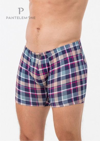 Трусы мужские боксеры удлинённые Pantelemone PMHL-1485, клетка разноцветная