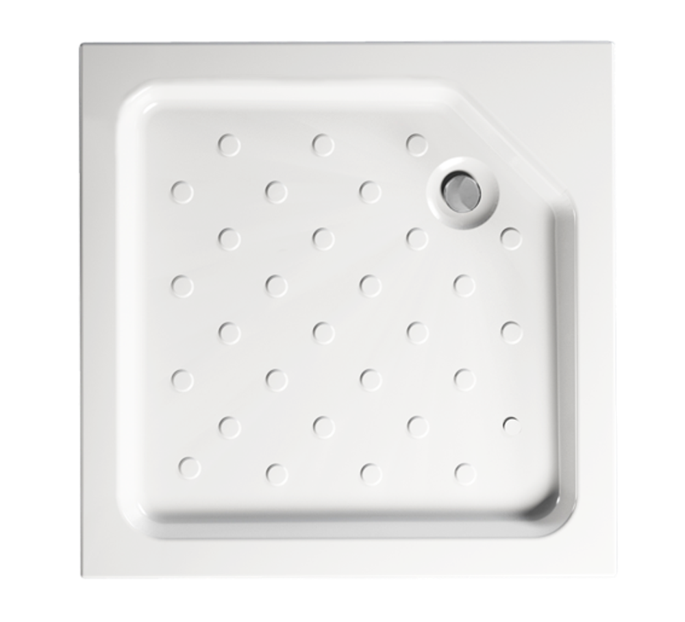 Акриловый душевой поддон квадрат 800 Universal N (d слив.отверстия = 90 мм,внутр.h=от 45-69 мм сварная рама, несъемный декор.экран) без сифона