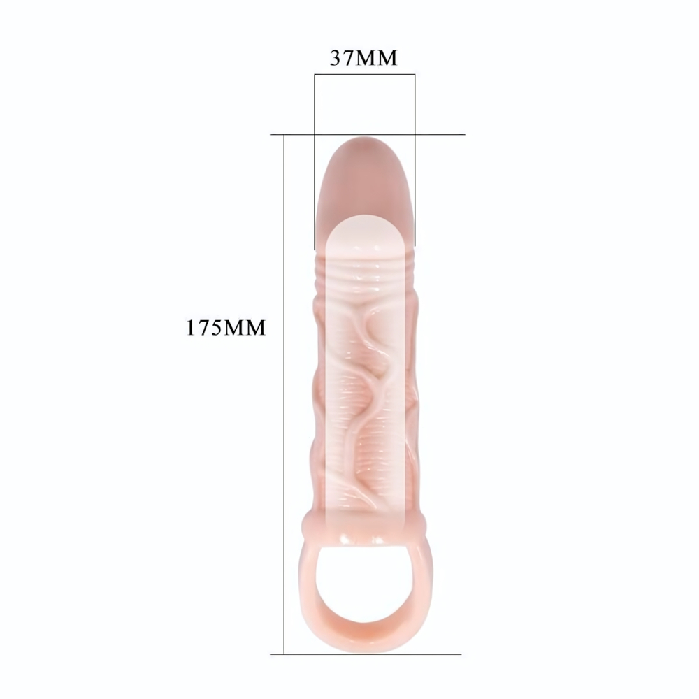 Телесная насадка на пенис с подхватом Brayden - 17 см. (Цвет: телесный)