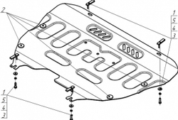 Защита стальная 2 мм двигателя и кпп Ford Mondeo Motodor.70703