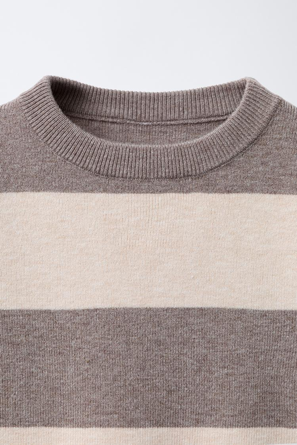 ZARA ТРИКОТАЖНЫЙ ДЖЕМПЕР В ПОЛОСКУ, ЭКРЮ/БЕЖЕВЫЙ