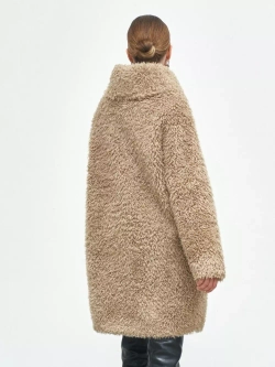 Шуба чебурашка тедди, оливковая, Северина