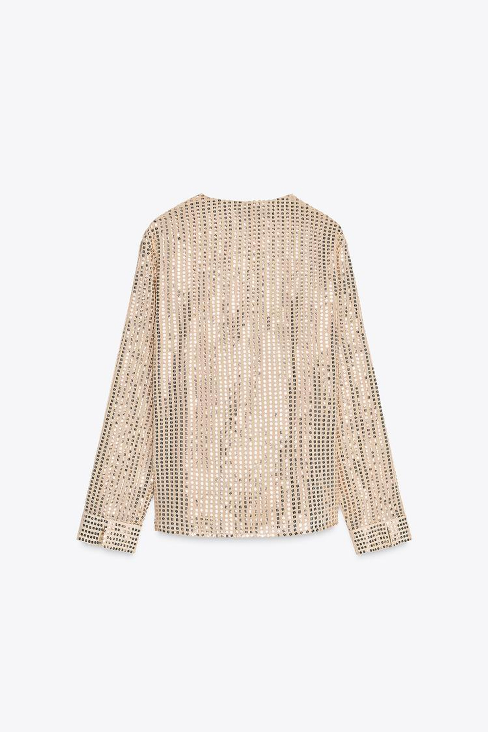 ZARA БЛУЗА С ЗАПÁХОМ И ПАЙЕТКАМИ, ЗОЛОТОЙ